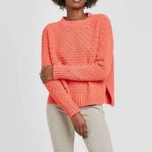 EUC Coral A New Day Crew Neck Cropped Sweater